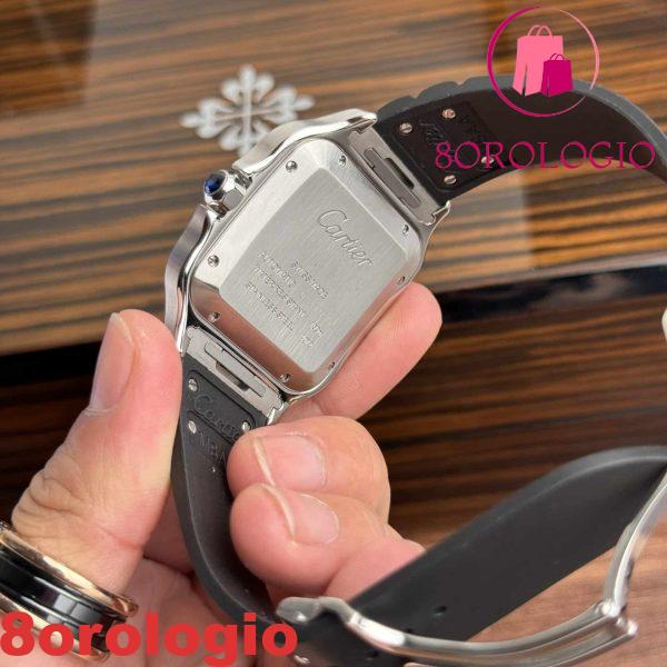 Cartier Santos WSSA0039 Quadrante Nero Cinturino in Gomma Modello Grande Migliore Replica BVF 39.8mm Orologio - immagine 7