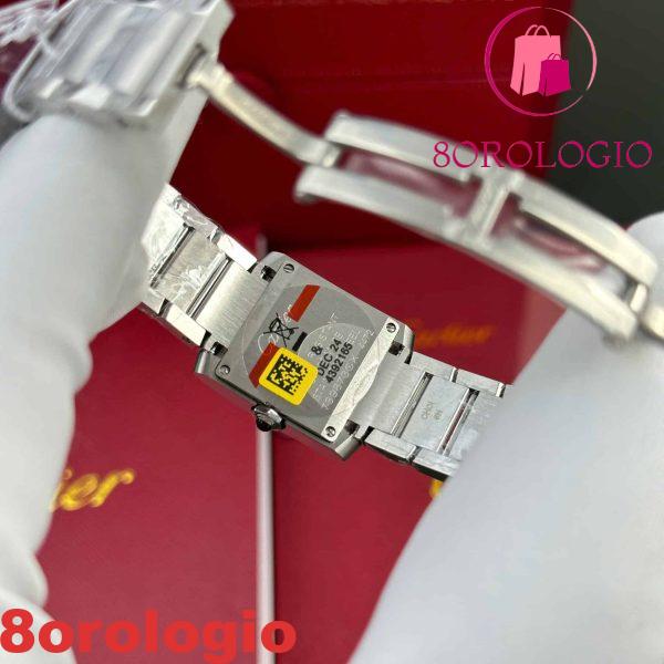 Cartier Tank Francaise W4TA0020 Modello Piccolo Quadrante Argentato Soleggiato Cornice con Diamanti Replica 25.7 x 21.2mm Orologio - immagine 7