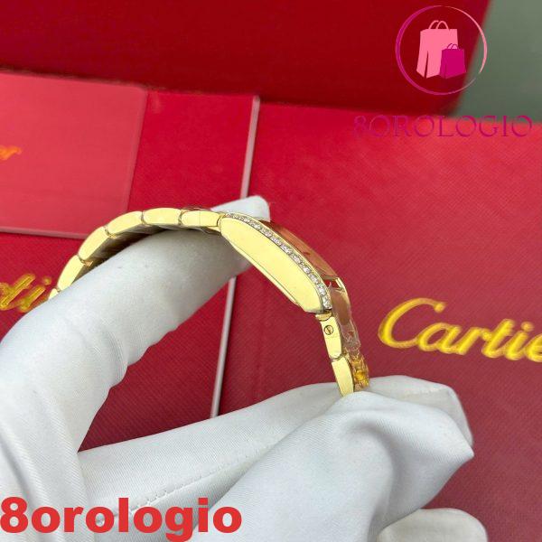 Cartier Tank Francaise WJTA0062 Quadrante Golden Sunray Lunetta in Oro Giallo con Pietre Replica 25.7 X 21.2mm Orologio - immagine 7