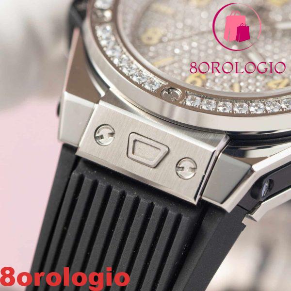 Hublot Big Bang One Click Steel Black Quadrante e Ghiera in Moissanite Personalizzata Migliore Replica 39mm Orologio - immagine 9