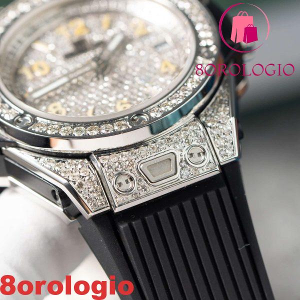 Hublot Big Bang One Click Acciaio Full Pavé Diamanti Naturali Migliore Replica 39mm Orologio - immagine 9