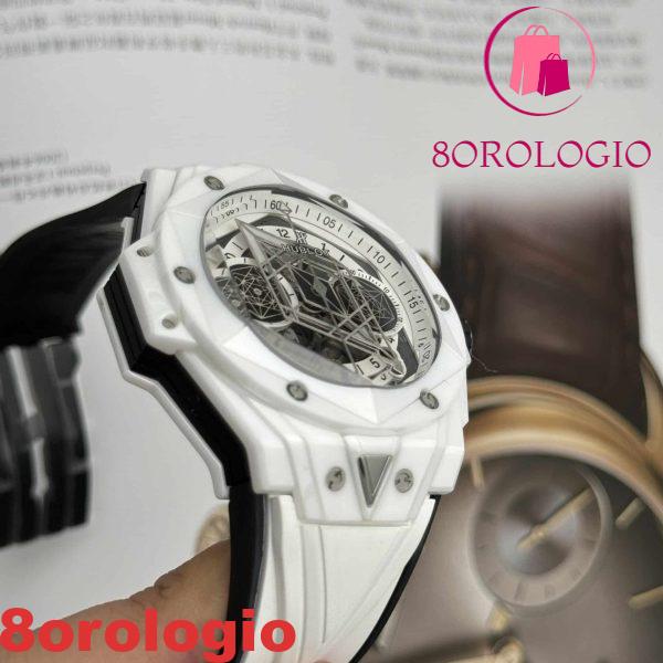 Hublot Big Bang Sang Bleu II Ceramica Bianca Gomma Replica di Alta Qualità BBF 45mm Orologio - immagine 8