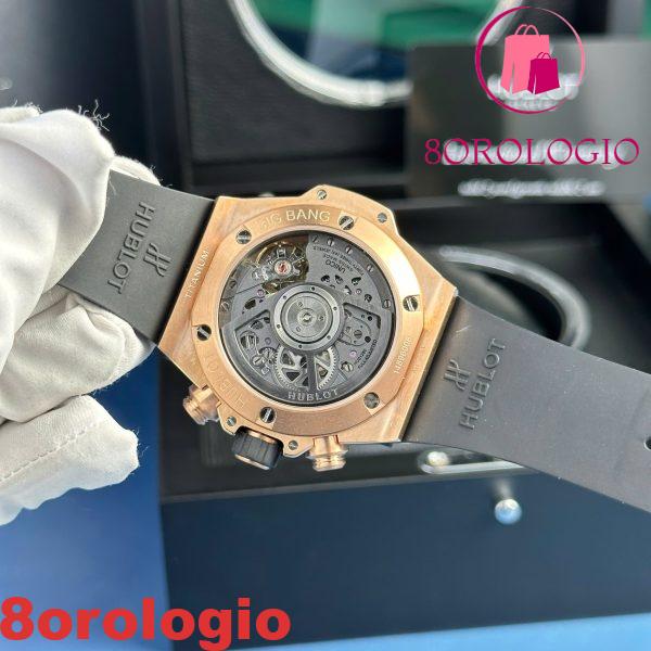 Hublot Big Bang Unico King Oro Quadrante Nero Cinturino in Gomma Replica BBF 42mm Orologio - immagine 7