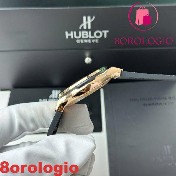Replica Hublot Classic Fusion King Gold Quadrante Bianco Cinturino in Pelle Nera 38mm Orologio - immagine 7