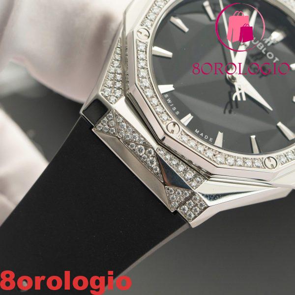 Hublot Classic Fusion Orlinski Titanium Black Alternative Pavé Custom Moissanite Replica 1:1 40mm Orologio - immagine 9