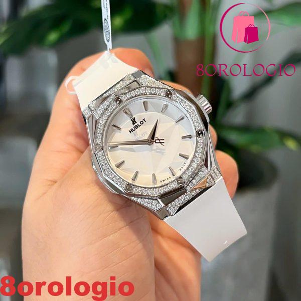 Hublot Classic Fusion Orlinski Titanium White Replica Pavé Custom Moissanite 40mm Orologio - immagine 9