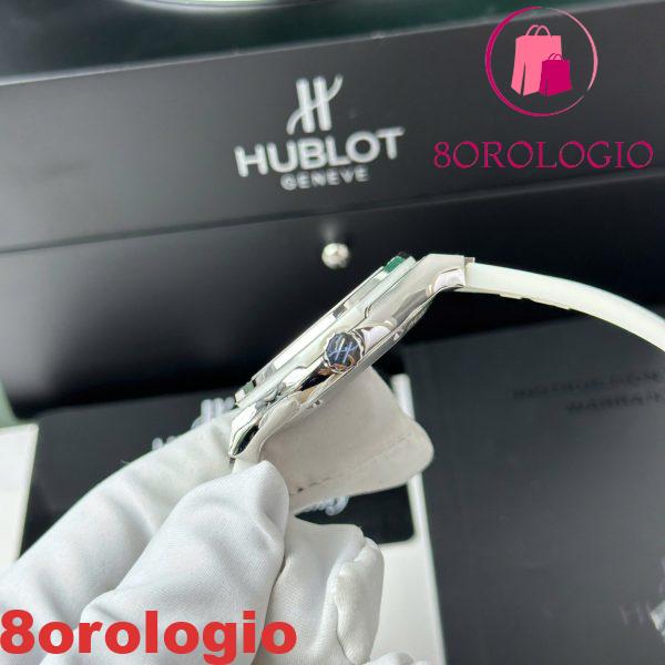 Hublot Classic Fusion Titanium Diamanti Pavé Quadrante Bianco Cinturino in Gomma Replica 38mm Orologio - immagine 7
