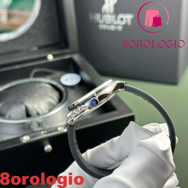Replica Hublot Classic Fusion Titanio Quadrante Verde Quarzo Cinturino in Pelle Donna 33mm Orologio - immagine 7