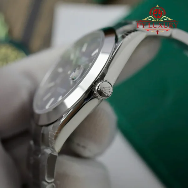 Rolex Datejust 126300 Quadrante Blu Lunetta Liscia Bracciale Oyster 1:1 Migliore Replica VSF 41mm Orologio - immagine 7