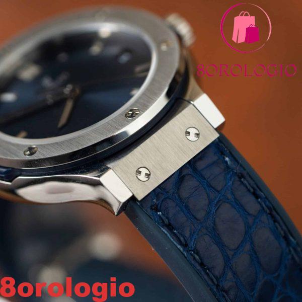 Replica Orologio da Donna Hublot Classic Fusion in Titanio Quadrante Blu Navy Pelle 33mm Orologio - immagine 8