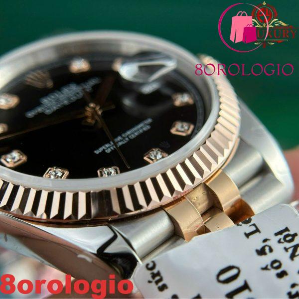Rolex Datejust 126231-0019 Bicolore Quadrante Nero con Diamanti Oro 10K Rivestito Jubilee Miglior Replica GMF 36mm Orologio - immagine 11