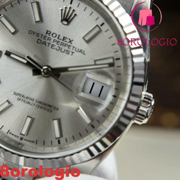 Rolex Datejust 126234 Quadrante Argentato Luminosa Bracciale Jubilee 1:1 Migliore Replica Clean Factory 36mm Orologio - immagine 11