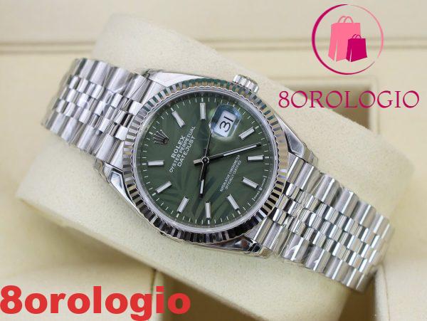 Rolex Datejust 126234-0047 Quadrante Luminoso Verde Palma Replica VSF 36mm Jubilee Migliore Orologio - immagine 8