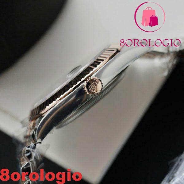 Replica migliore della fabbrica Clean Rolex Datejust 126331-0004 bicolore in oro rosa con quadrante marrone cioccolato e diamanti e bracciale Jubilee 41mm Orologio - immagine 8