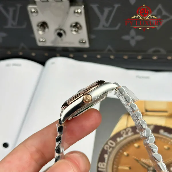 Replica migliore 1:1 Rolex Datejust 278271 Bicolore Oro Rosa Quadrante in Cioccolato con Diamanti Bracciale Jubilee 31mm THB Orologio - immagine 8