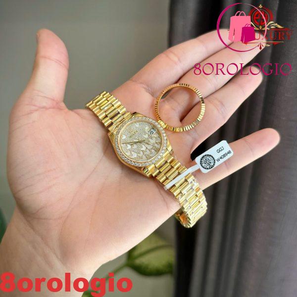 Rolex Datejust 278288PAVEO Quadrante con Farfalle in Madreperla 31mm con Ghiera in Oro 18K e Moissanite Migliore Replica Orologio - immagine 7