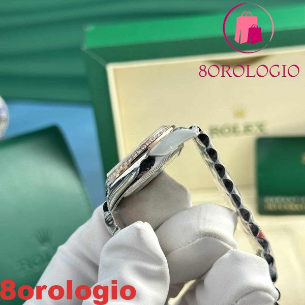 Replica Rolex Datejust 278381RBR-0018 Due Toni Oro Rosa Quadrante Ardesia Ghiera con Diamanti Bracciale Jubilee 31mm Orologio - immagine 8