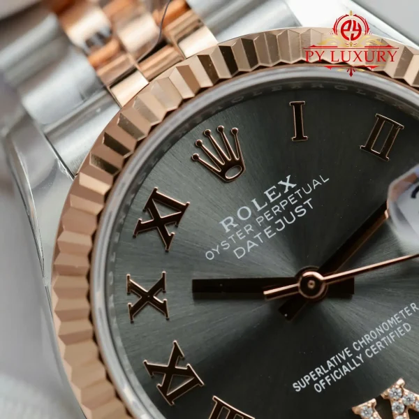Replica Rolex Datejust 278271 Bicolore Oro Rosa Quadrante Ardese con Diamanti Cinturino Jubilee 1:1 Migliore THB 31mm Orologio - immagine 9