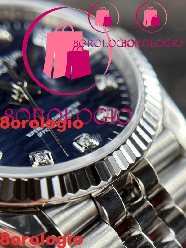 Rolex Datejust Quadrante Blu con Motivo Diamanti Jubilee Alta Qualità Replica 36mm Orologio - immagine 10