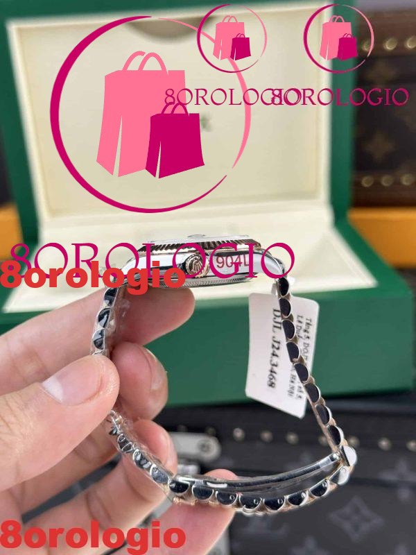 Rolex Datejust Two Tone 10K Rose Gold Replica Quadrante in Madreperla Bianca Jubilee 31mm Orologio - immagine 9