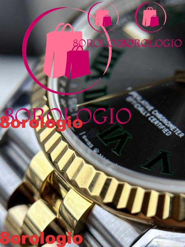 Rolex Datejust Wimbledon Bicolore Oro Giallo Jubilee Replica di Alta Qualità 36mm Orologio - immagine 9