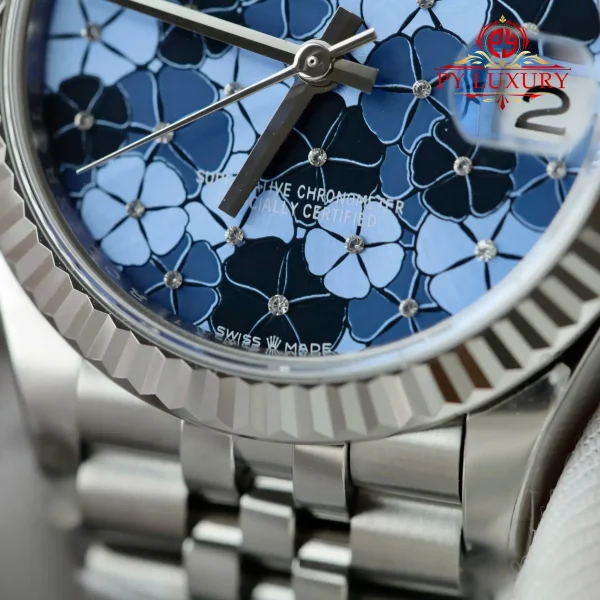 Replica Rolex Datejust 278274 Quadrante Motivo Floreale Blu Bracciale Jubilee 1:1 Migliore THB 31mm Orologio - immagine 8