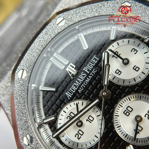 Replica Audemars Piguet Royal Oak Chronograph 26239BC Frosted White Gold Quadrante Nero Super Clone APSF 41mm Orologio - immagine 12
