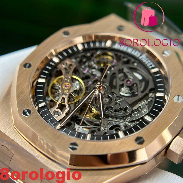 Audemars Piguet Royal Oak 15407OR Quadrante Scheletrato in Oro Rosa Replica Migliore 1:1 THB 41mm Orologio - immagine 11