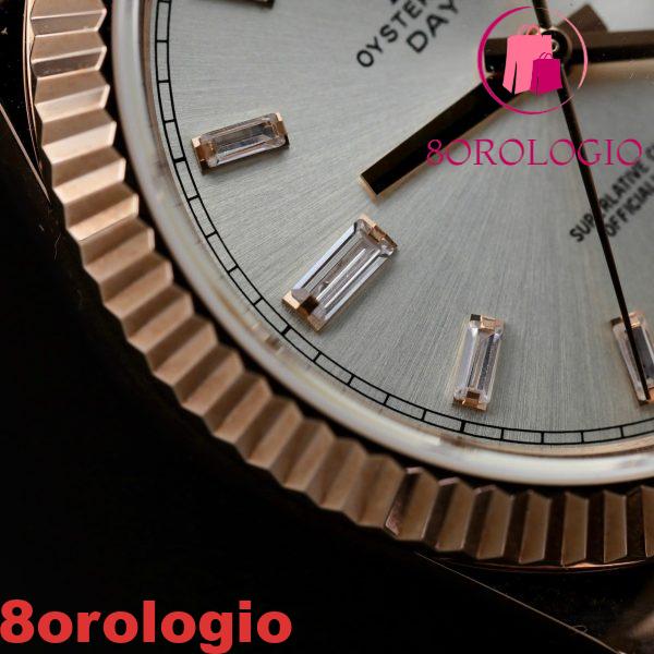 Replica Rolex Day-Date 228235 Sundust con Quadrante Baguette Diamante 18K Oro Rosa V3 GMF 40mm Migliore Orologio - immagine 8