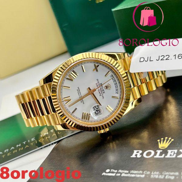 Replica migliore GMF V3 Rolex Day-Date 228238-0042 Quadrante bianco con numeri romani rivestimento in oro 18K 40mm Orologio - immagine 9