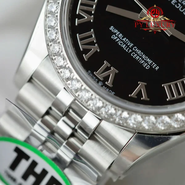 Replica migliore Rolex Datejust 278384RBR Quadrante Nero Romano Lunetta con Diamanti Bracciale Jubilee THB 31mm Orologio - immagine 8