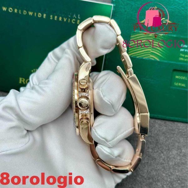 Rolex Daytona 116505 Diamanti Arcobaleno Quadrante Pavé Oro Rosa 18K Pietre Preziose Naturali 40 mm Replica Orologio - immagine 8