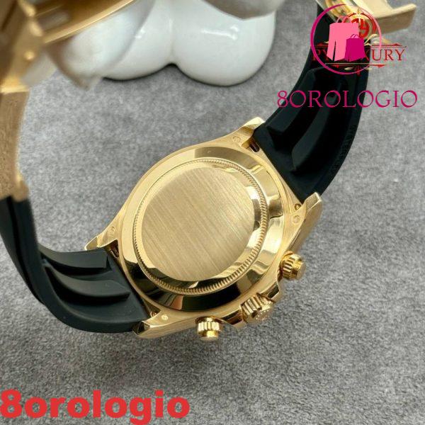 Rolex Daytona 116518 Pikachu replica in oro massiccio 18K con cinturino in gomma Oysterflex 40mm Orologio - immagine 7