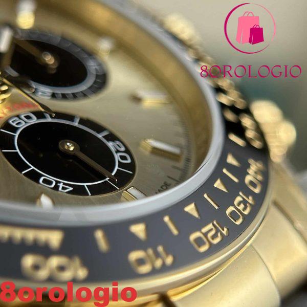 Rolex Daytona 126518 Oro Giallo Quadrante Champagne Oysterflex 142g Super Replica 40mm Orologio - immagine 10