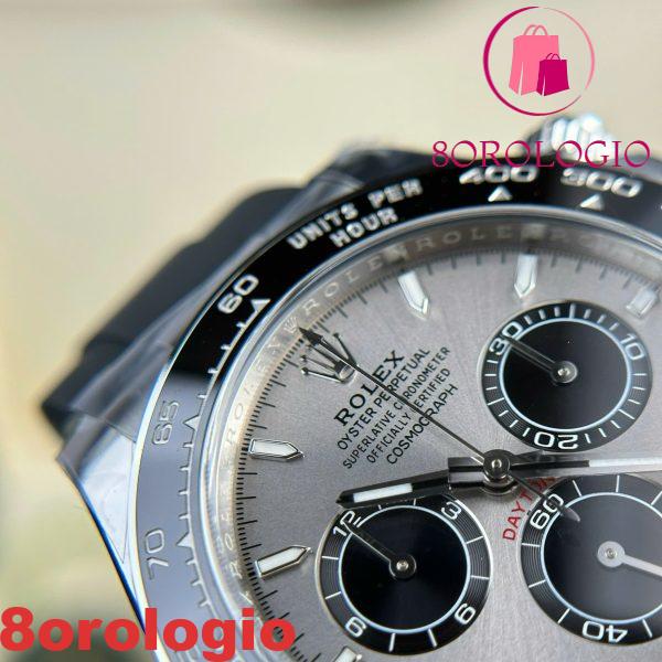Replica Rolex Daytona 126519-0006 Acciaio & Quadrante Nero Lucido Cinturino in Gomma Oysterflex Clean Factory 40mm Orologio - immagine 12