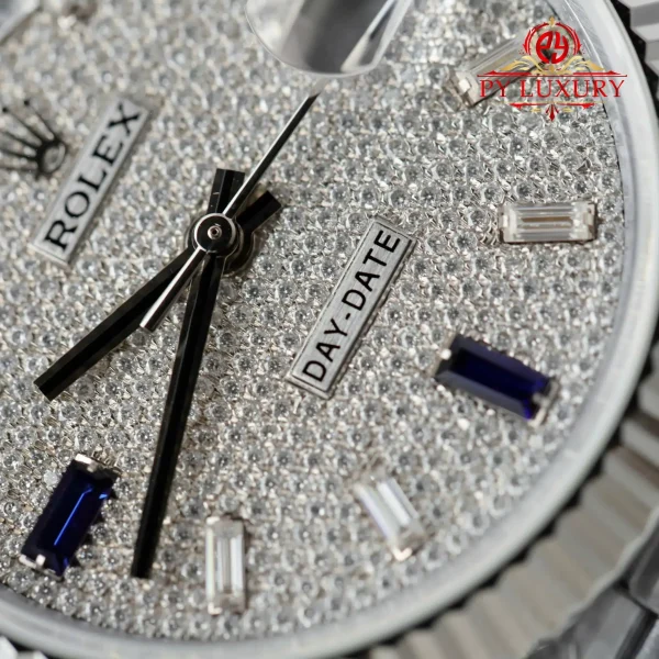 Rolex Day-Date 228236-0009 Quadrante in Moissanite Personalizzato 1:1 Migliore Replica QF 40mm Orologio - immagine 9