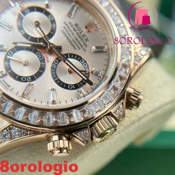Rolex Daytona 126535TBR-0002 Quadrante Sundust con Diamanti Ghiera e Anse con Pietre CZ Oysterflex Super Clone 40mm replica Orologio - immagine 11