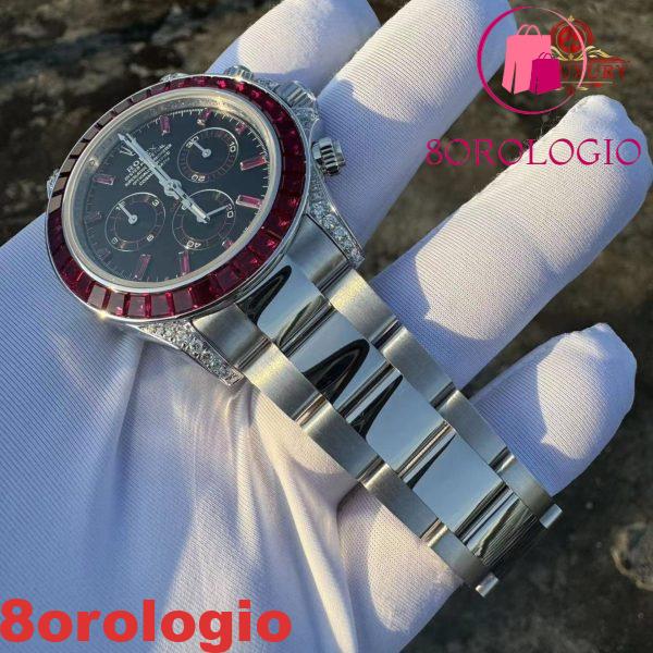 Rolex Daytona 126599TRU Oro Massiccio 18K Replica Personalizzata con Rubini Naturali e Diamanti Naturali 40mm Orologio - immagine 10