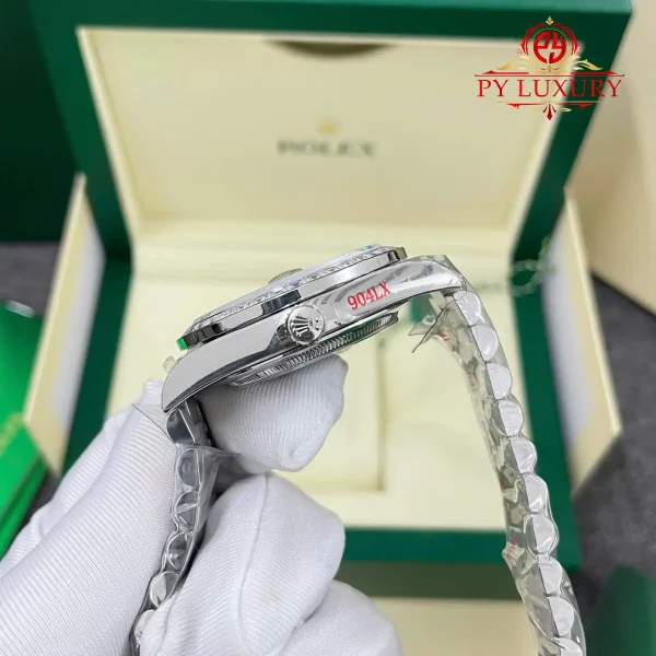 Rolex Day-Date 228396TBR Custom MOP Dial Baguette Moissanite Bezel GMF V3 Miglior Replica 40mm Orologio - immagine 8