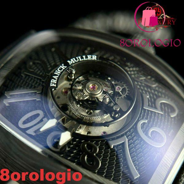 Franck Muller Grand Central Tourbillon Black Carbon Quadrante Arabo Replica Migliore 44mm Orologio - immagine 11