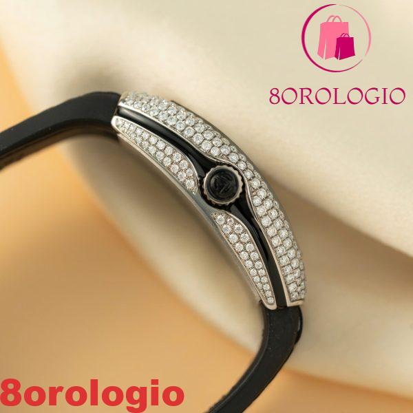 Franck Muller Vanguard V32 Black Full Moissanite Diamonds Miglior Replica ABF 32mm Orologio - immagine 8