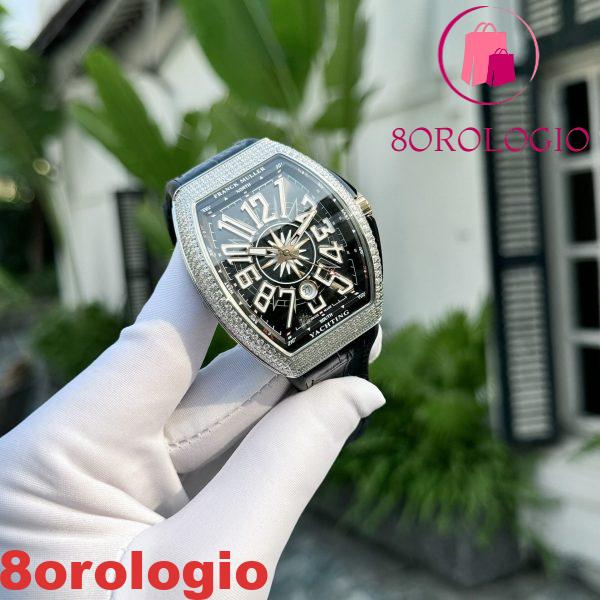 Franck Muller Vanguard V45 Quadrante Nero Diamanti CZ Stones Replica ABF 45mm Orologio - immagine 7