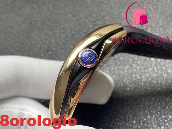 Replica Franck Muller Vanguard V45 Croatia ZVONIMIR Oro Rosa Quadrante Nero Cinturino in Pelle 1:1 Migliore Copia ABF 45mm Orologio - immagine 7
