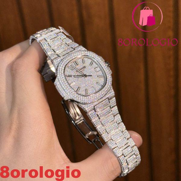 Patek Philippe Nautilus 5711 Iced Out Moissanite Replica di Migliore Qualità 40mm Orologio - immagine 8