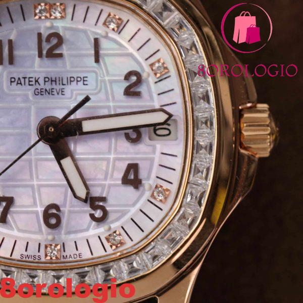 Patek Philippe Aquanaut 5072R-001 Replica Oro 18K Custom Baguette Moissanite Bezel 35.6mm Orologio - immagine 10