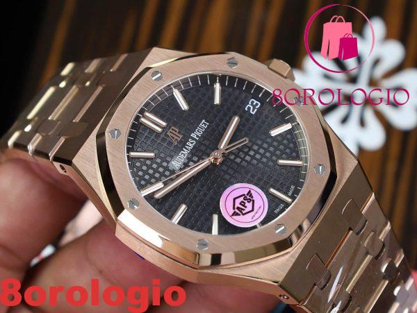 Audemars Piguet Royal Oak 15500OR Oro Rosa Quadrante Nero Replica Super Clone APSF 41mm Orologio - immagine 9