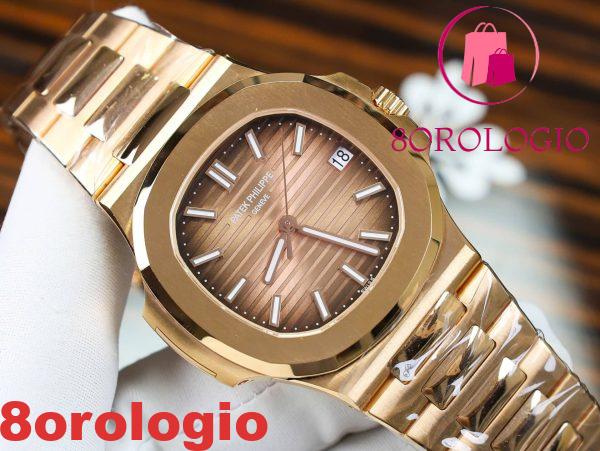 Patek Philippe Nautilus 5711/1R Quadrante Marrone 18K Orologio Placcato Miglior Replica 3KF 40mm Orologio - immagine 7