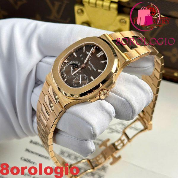Patek Philippe Nautilus 5712/1R Quadrante Marrone Oro Rosa 18K Avvolto Modificato Opzioni Massime Replica Migliore 1:1 40mm Orologio - immagine 7