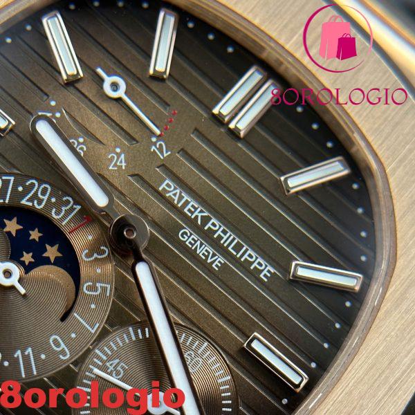 Patek Philippe Nautilus 5712/1R-001 Quadrante Marrone Oro Massiccio 18K replica CNC su Misura 40mm Orologio - immagine 7
