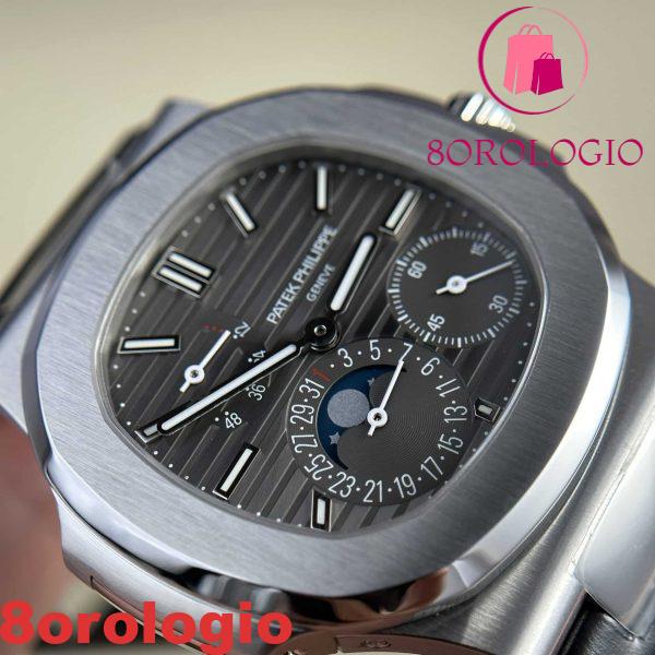 Patek Philippe Nautilus 5712G-001 Quadrante Grigio Pelle Replica Migliore Qualità PPF V2 40mm Orologio - immagine 9